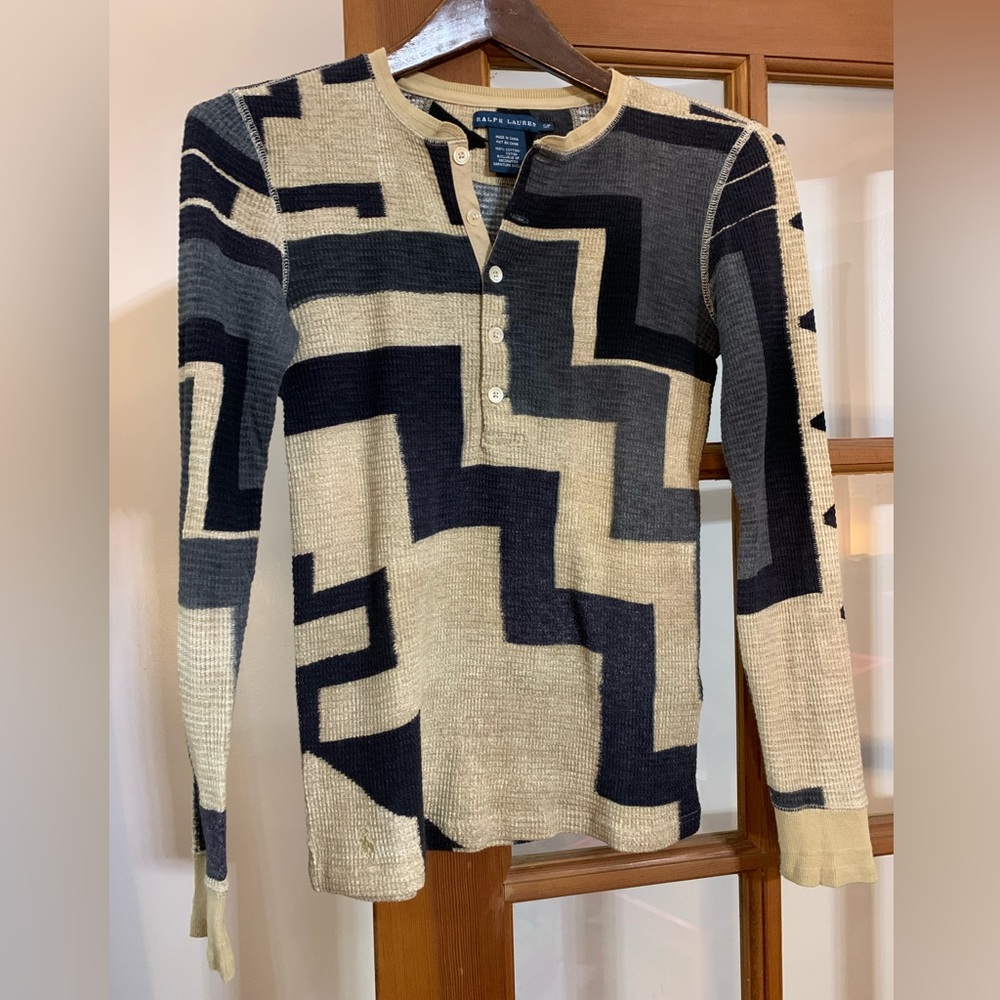 Ralph Lauren Geometric Design Long Sleeve Thermal Size S